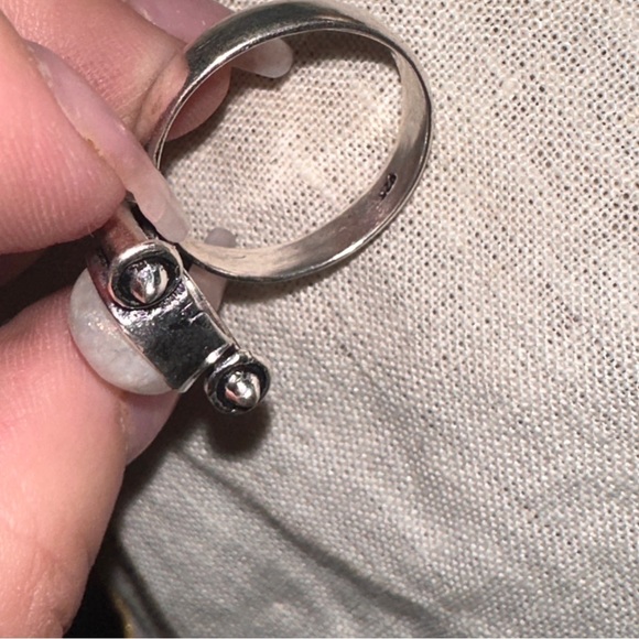 Modern Rainbow Moonstone handmade statement Ring - Picture 8 of 12